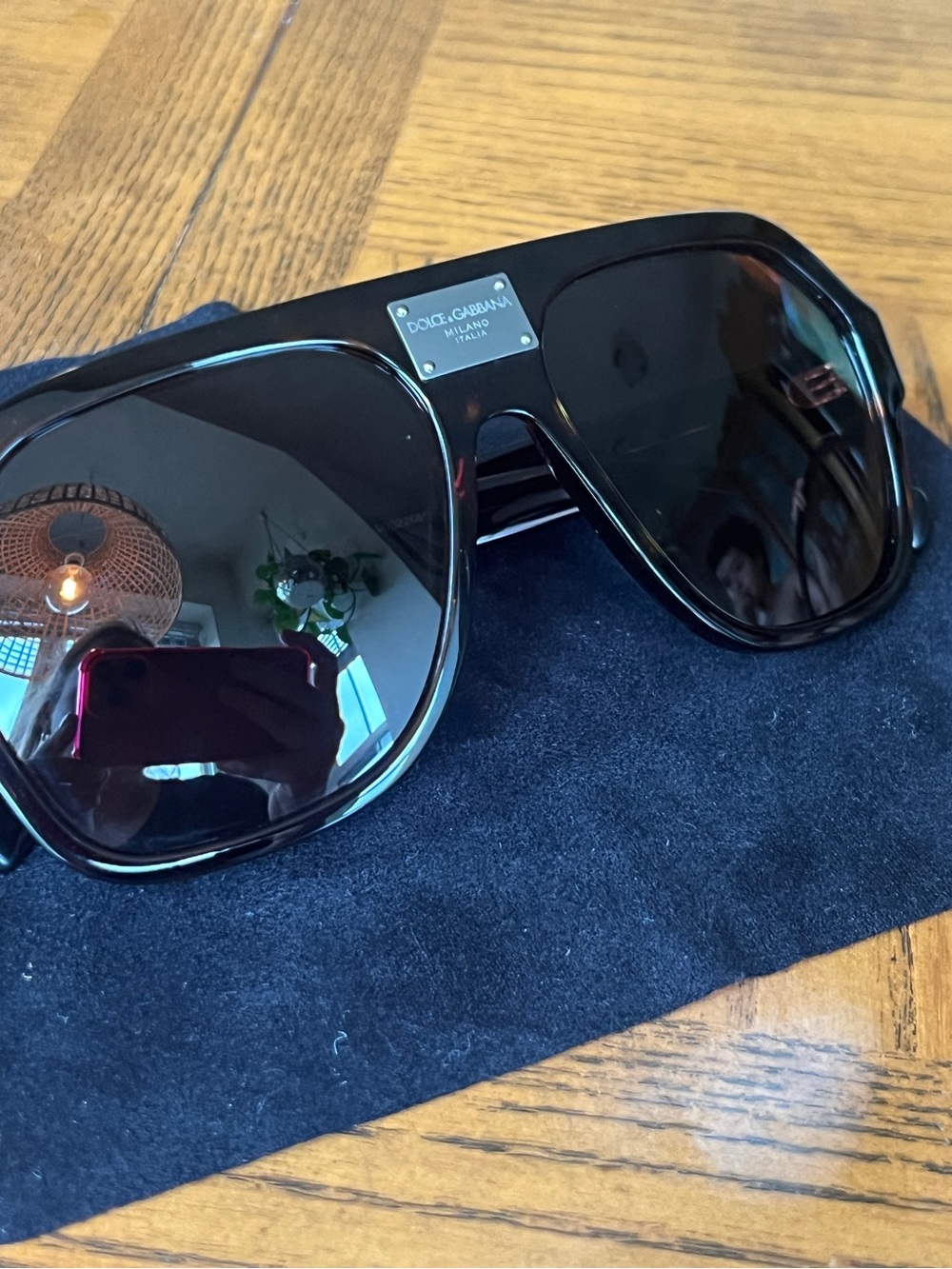 Dolce & Gabbana Black Gloss Shield Sunglasses